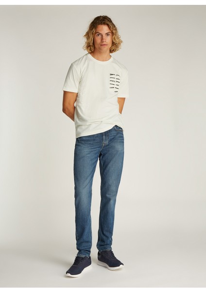 Kırık Beyaz Erkek T-Shirt J30J327474YAS Serıf Box Graphıc Tee