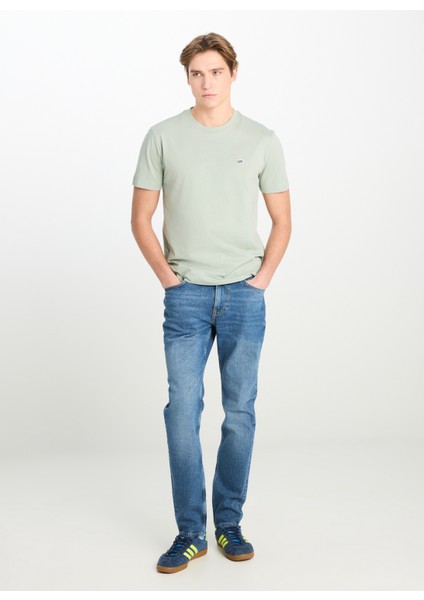 Bisiklet Yaka Mint Erkek T-Shirt ML60UFQ303 Regular Fit Patch Logo fiyatları