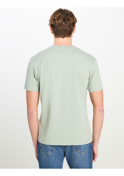 Bisiklet Yaka Mint Erkek T-Shirt ML60UFQ303 Regular Fit Patch Logo indirimleri