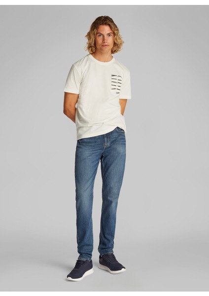 Kırık Beyaz Erkek T-Shirt J30J327474YAS Serıf Box Graphıc Tee