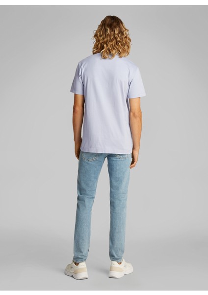 Açık Mavi Erkek T-Shirt J30J327100CAG Woven Label Regular fırsatları
