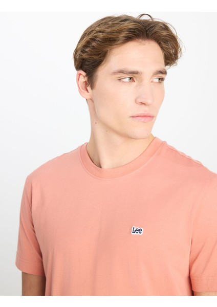 Bisiklet Yaka Somon Erkek T-Shirt ML60UFQUK Regular Fit Patch Logo fırsatları