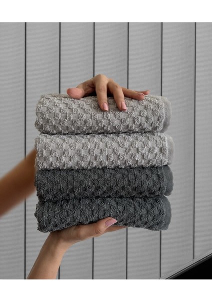 Kare 4'lü 50x90cm El ve Yüz Havlu Seti, yumuşak ve şık pamuklu kullanım fiyatları