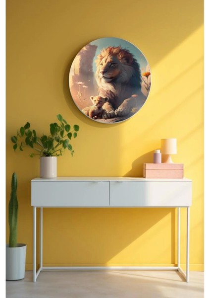 Yuvarlak Sanatsal, Dekoratif Baskı Cam Tablo 54