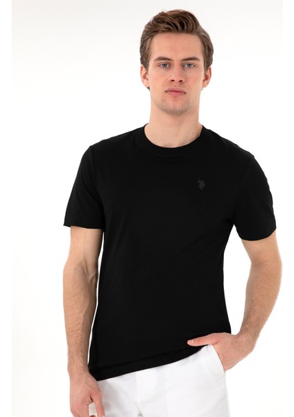 Bisiklet Yaka Siyah Erkek T-Shirt TS01