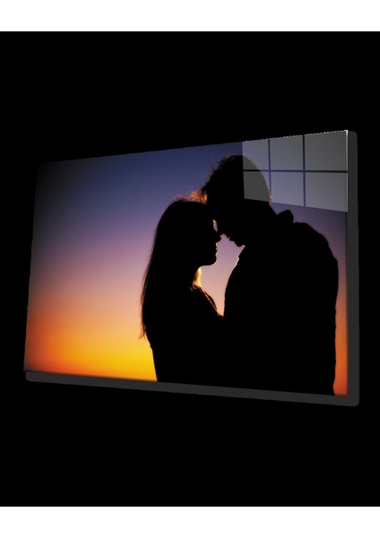 Marsilyan- Gün Batımında Sevgililer Cam Tablo