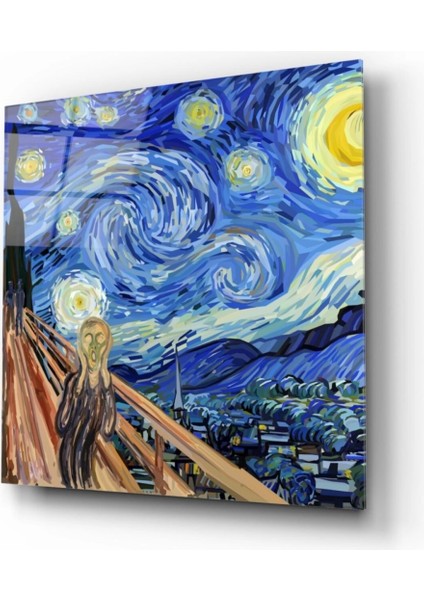 Marsilyan- Yıldızlı Gecenin Çığlığı Cam Tablo fiyatları