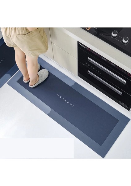 Büyük Boy Mavi Dikdörtgen Su Emici Paspas 118x38 cm, Mutfak ve Banyo İçin indirimleri