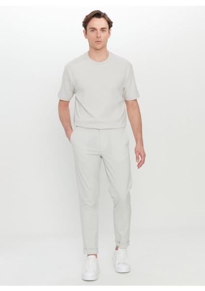 Lastikli Bel Normal Paça Slim Fit Taş Erkek Pantolon ACE001252195_TAS