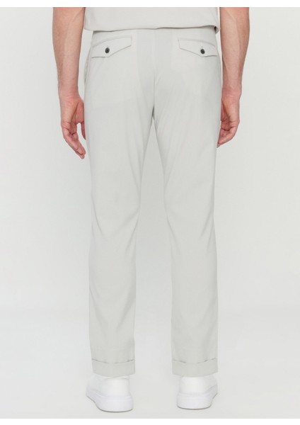 Lastikli Bel Normal Paça Slim Fit Taş Erkek Pantolon ACE001252195_TAS