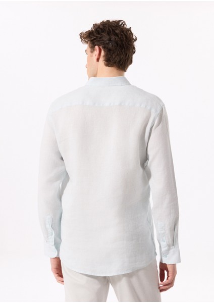 Mavi Erkek Düğmeli Regular Fit %100 Keten Gömlek F5SM-GML 2767 indirimleri