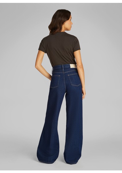 Yüksek Bel Geniş Paça Koyu Indigo Kadın Denim Pantolon K20K2082531AQ fırsatları