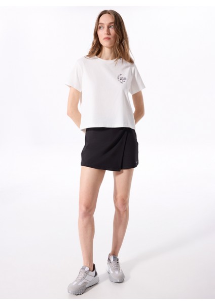Bisiklet Yaka Baskılı Kırık Beyaz Kadın T-Shirt J5SL-TST7886 modelleri
