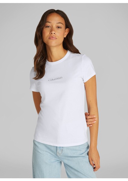 Bisiklet Yaka Düz Beyaz Kadın T-Shirt K20K208294YAA fiyatları