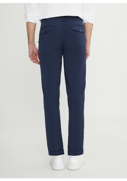 Lastikli Bel Normal Paça Slim Fit Lacivert Erkek Pantolon ACE001252195_LAC