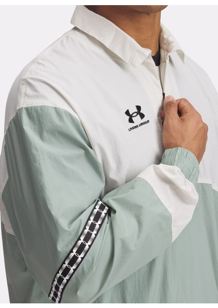 1387923-348 Ua M's 96 Terrace Drill Fermuarlı Yaka Loose Fit Yeşil Erkek Sweatshirt modelleri
