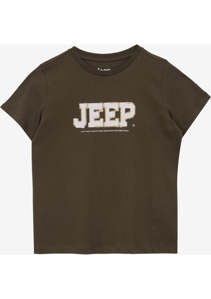 Nakışlı Haki Erkek Çocuk T-Shirt J5SB-TST7742