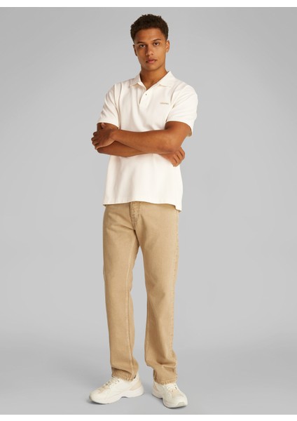 Kırık Beyaz Erkek Polo T-Shirt J30J327534YAS Ck Label Polo