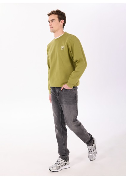 Normal Bel Normal Paça Slim Fit Antrasit Erkek Denim Pantolon PJI1323SS