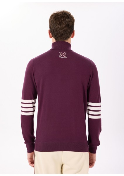 Balıkçı Yaka Regular Fit Bordo Erkek Kazak UMA24102LU fırsatları