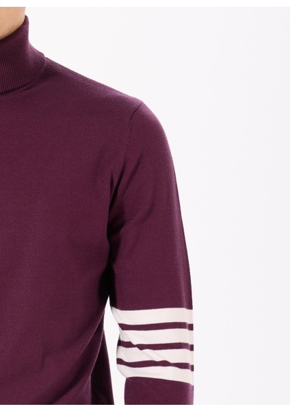 Balıkçı Yaka Regular Fit Bordo Erkek Kazak UMA24102LU indirimleri