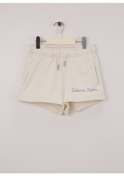 Lastikli Bel Regular Fit Ekru Kız Çocuk Şort IG0IG02882YAS