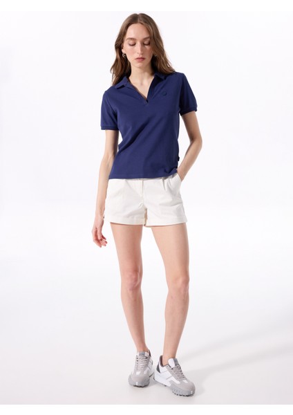 Lacivert Kadın Relaxed Düz Polo T-Shirt J5SL-TST7070 fiyatları