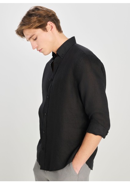 Regular Fit Siyah Erkek Gömlek L2510549001 Regular Fit Gömlek modelleri