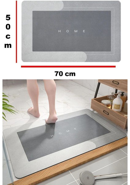 Su Emici Banyo Paspası Kaymaz Tabanlı Su Emici Yapı 50X70CM Kare