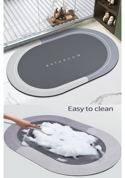 Su Emici Banyo Paspası Kaymaz Tabanlı Su Emici Yapı 50X70CM Kare