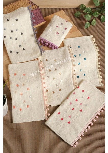 Renkli 6'lı Nakışlı Pamuklu Mutfak Havlusu Seti 30x50 cm indirimleri