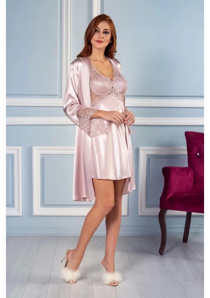 Pierre Cardin 6040 Kısa Gecelikli 6'lı Ipek Set