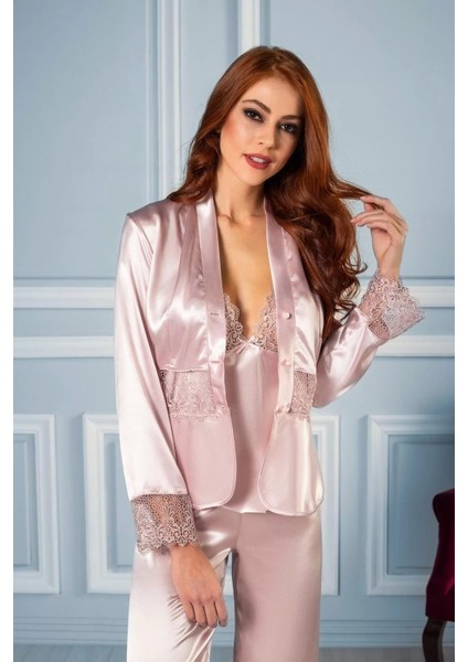 Pierre Cardin 6040 Kısa Gecelikli 6'lı Ipek Set