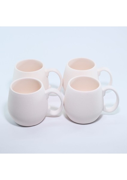 (Ham Ürün) 4 Lü 8 cm Tombul Kupa-Bardak Seramik Bisküvi (Ham Ürün ) fırsatları