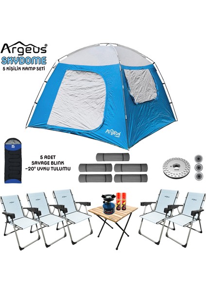 Argeus Skydome 5 Kişilik 3 Mevsim Kamp Çadırı Seti