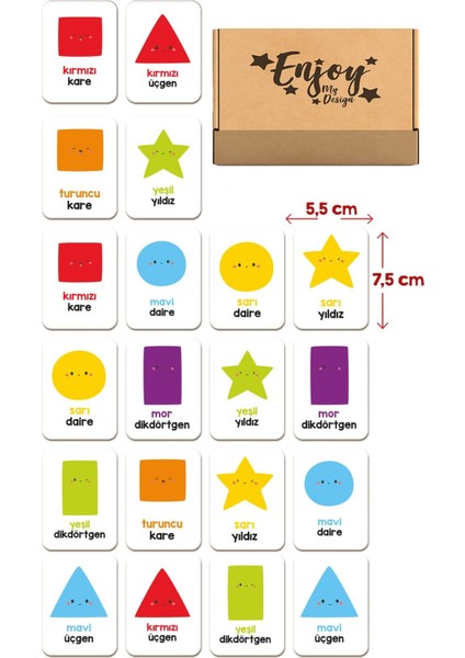 Şekilleri ve Renkleri Öğreniyorum Ahşap Eşleştirme Kartları Hafıza Oyunu Zeka Kartları fiyatları