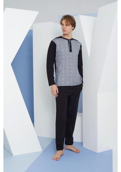 Kocabey 9132 Battal Erkek Midi Yaka Pijama Takımı