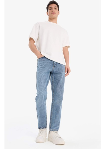 %100 Pamuk 90's Slim Fit Dar Kalıp Yüksek Bel Dar Paça Jean Pantolon E1614AX25SP