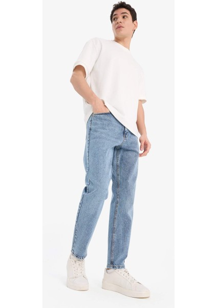 %100 Pamuk 90's Slim Fit Dar Kalıp Yüksek Bel Dar Paça Jean Pantolon E1614AX25SP