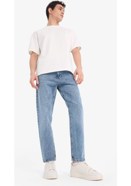 %100 Pamuk 90's Slim Fit Dar Kalıp Yüksek Bel Dar Paça Jean Pantolon E1614AX25SP