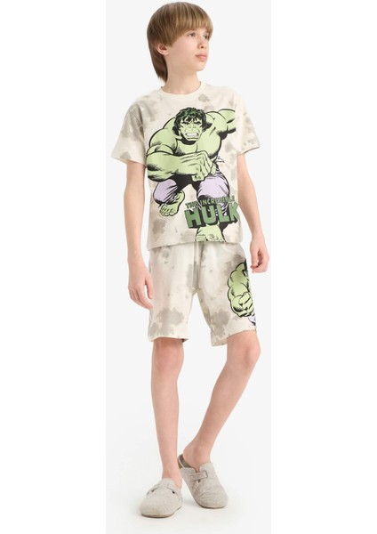 Erkek Çocuk Marvel Comics Pijama Takımı Kısa Kollu Üst Beli Lastikli Şort E0344A825SM fiyatları