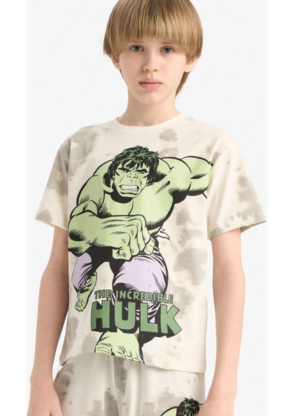 Erkek Çocuk Marvel Comics Pijama Takımı Kısa Kollu Üst Beli Lastikli Şort E0344A825SM modelleri