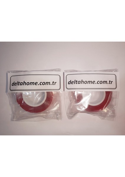 Deltahome 2 Adet Süper Güçlü Çift Taraflı Bant 1 x 18MMX2M ve 1 x 40MMX1M Kalınlık 1mm modelleri