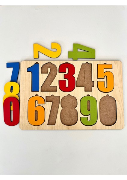 Ahşap Renkli Sayılar Seti Puzzle Montessori Bul Tak Eğitici Çocuk Gelişimi