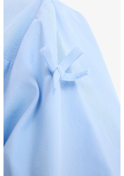 Regular Fit Desneli Poplin Uzun Kollu Gömlek Tunik F2724AX25SP