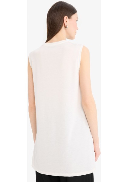 Regular Fit Bisiklet Yaka Basic Düz Kolsuz Tesettür Tişört A8352AX25SP