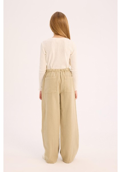 Kız Çocuk Wide Leg Geniş Paça Pamuklu Pantolon D7609A825SM