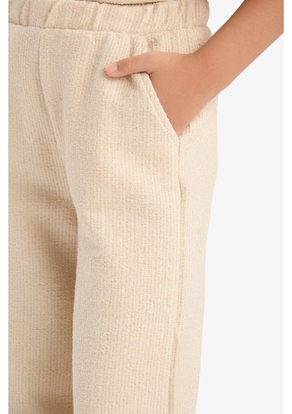 Kız Çocuk Beli Lastikli Wide Leg Geniş Bol Paça Bürümcük Pantolon E1103A825SP