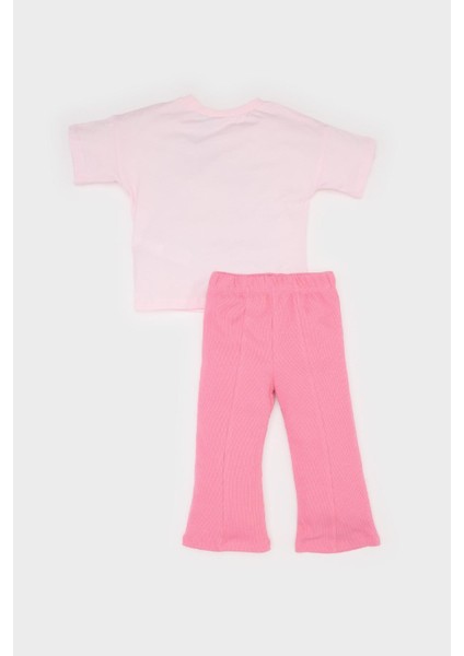 Kız Bebek Disney Mickey & Minnie 2'li Takım Kısa Kollu Tişört Fitilli Kaşkorse Esnek Belli Tayt E4849A525SM indirimleri