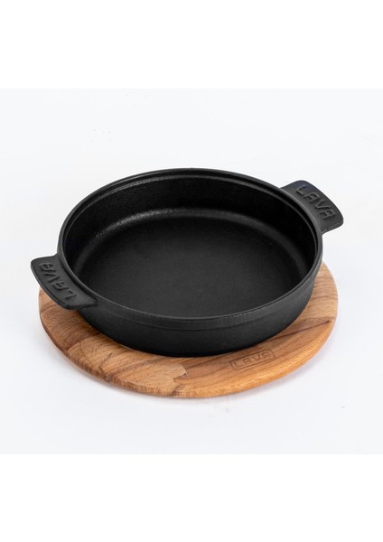Güveç Siyah Mat Ahşap Stand 14 cm